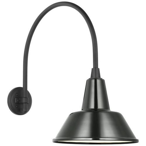 Visual Comfort & Co. Signature Collection Academy 19.5" Arched Mack Barn Light, Visual Comfort & Co. Signature Collection TOB 2815MBK/S1-G N230F 