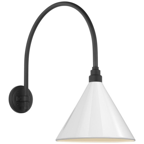 Visual Comfort & Co. Signature Collection Academy 19.5" Arched Mack Barn Light, Visual Comfort & Co. Signature Collection TOB 2815MBK/S11-WHT N240H 