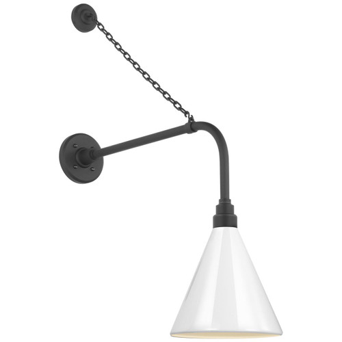 Visual Comfort & Co. Signature Collection Academy 20" Anchored Rex Barn Light, Visual Comfort & Co. Signature Collection TOB 2810MBK/S10-WHT N203L 
