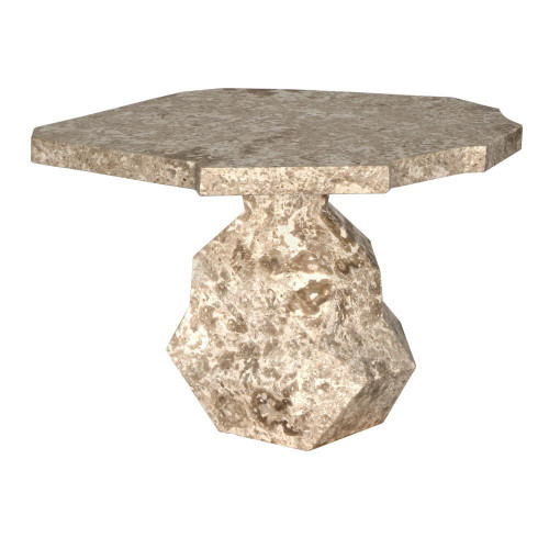 Noir Rind Table White Marble 
