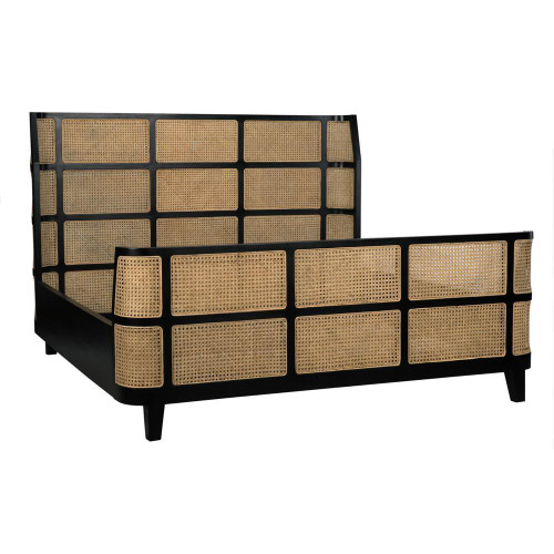 Noir Porto Bed, Eastern King, Hand Rubbed Black 