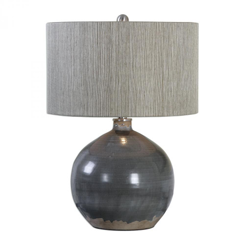 Vardenis Table Lamp, 1-Light, Ceramic, Charcoal Gray, Brushed Nickel, 24"H (27215-1 9U917)