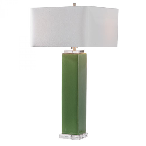 Aneeza Table Lamp, 2-Light, Tropical Green, Brushed Nickel, 32"H (26410-1 A3DZ4)