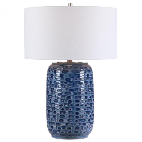 Sedna Table Lamp, 1-Light, Blue, Brushed Nickel, 27"H (28274-1 A3F06)