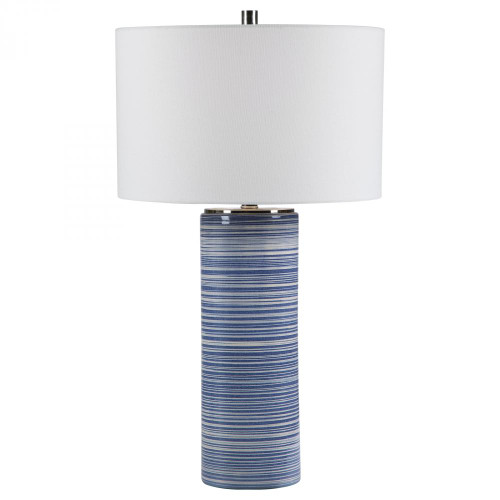 Montauk Table Lamp, 1-Light, White, Indigo, Polished Nickel, 29"H (28284 A3FWL)