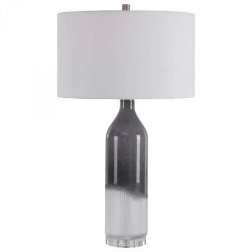 Natasha Table Lamp, 1-Light, Art Glass, Light Gray, Frosted White, Brushed Nickel, 30"H (28290 A3FWR)