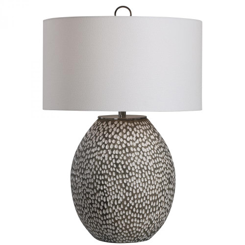 Cyprien Table Lamp, 1-Light, Rustic Gray, White, Brushed Nickel, 27"H (28448-1 A6AQ8)