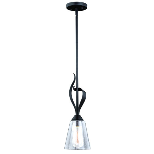 Cinta Mini Pendant, 1-Light, Oil Rubbed Bronze, Clear Seeded Glass, 5.75"W (P0236 FAXA)