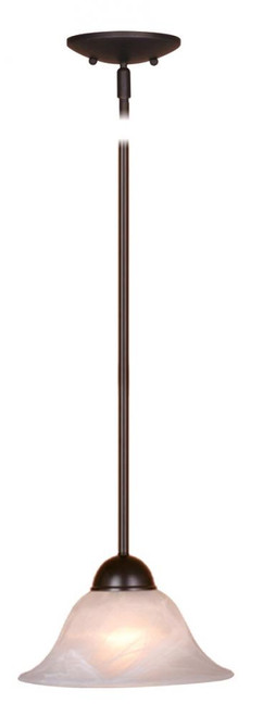 Da Vinci Mini Pendant, 1-Light, Oil Burnished Bronze, White Alabaster Glass Shade, 9.75"W (PD5024OBB 81RV)