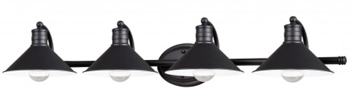 Akron Bath Vanity, 4-Light, Oil Rubbed Bronze, Matte White, 38"W (W0286 J3U2)