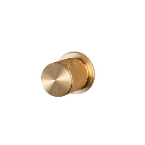 Buster + Punch Fixed Door Knob, Single-Sided, Cross, Brass 
