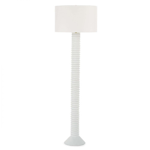 Nabu Metal Floor Lamp, 1-Light, White, Linen Shade, 65"H (14-1047WT 50500U0)