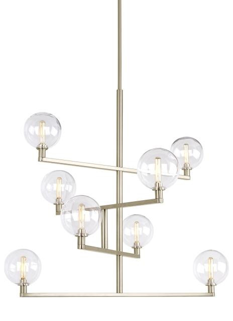 Gambit Chandelier, 8-Light, LED, Nickel, 35.3"W (700GMBCS-LED927 70DN4W4)