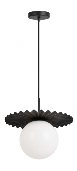 Modern Ruff Pendant, 1-Light, Black, 14"W (C83111BKOP 305XNYC)