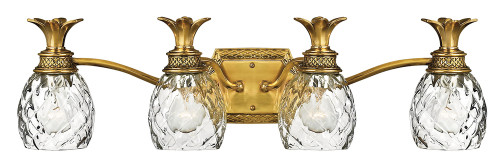 Plantation Bath Vanity Light, 4-Light, Burnished Brass, 29"W (5314BB D0CZ)
