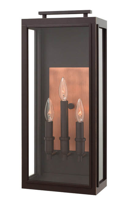 Sutcliffe Outdoor Wall Lantern, 3-Light, Oil Rubbed Bronze, 22"H (2915OZ-LL VCKE)