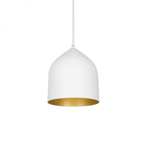 Helena Pendant, LED, White, Gold, Spun Aluminum Shade, 17"W (PD9108-WH/GD 45GF6)