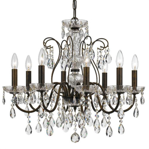Butler Chandelier - English Bronze, Swarovski Strass Crystal 22"H