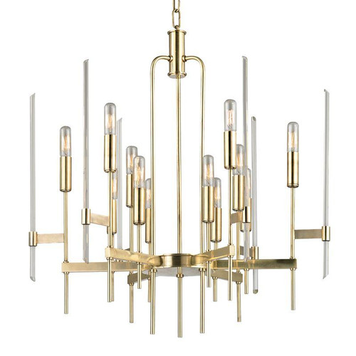 Bari Chandelier Antique Brass 24"W x 26.5"H