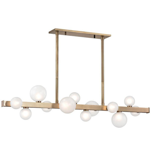 Mini Hinsdale Linear Chandelier Aged Brass