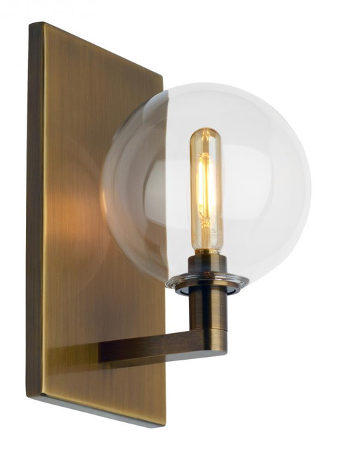 Gambit Single Wall Sconce, 1-Light, LED, Aged Brass, 9"H (700WSGMBSCR-LED927 70P978R)