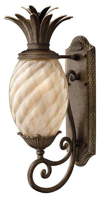 Plantation Outdoor Wall Mount Lantern, 1-Light, Pearl Bronze, 21.25"H (2120PZ 8WQP)