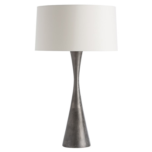Narsi Table Lamp, 1-Light, Antiqued Aluminum, Pewter Microfiber Shade/Matching Lining, 30.5"H (42017-928 38F0K)