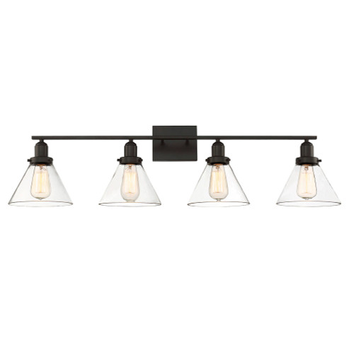 Drake Bath Vanity Light, 4-Light, English Bronze, Glass Shade, 38"W (8-9130-4-13 1MY0G)
