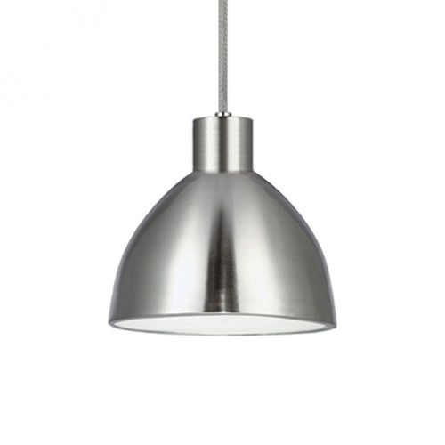 Chroma Mini Pendant, LED, Brushed Nickel, White Acrylic Diffuser/Steel Shade, 8.75"W (PD1709-BN 42JNT)