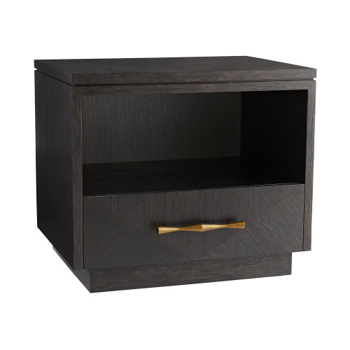 Mallory Side Table, Ebony, Antique Brass, Oak, Brass, 28"W (5021 3JMZV)