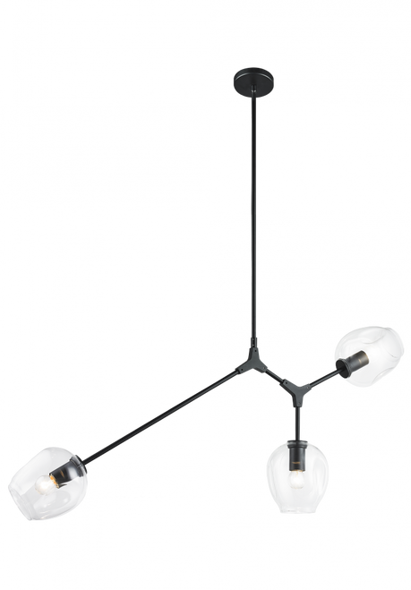 Cherry Blossoms Chandelier, 3-Light, Black, 6"W (C49703BK 305UN95)