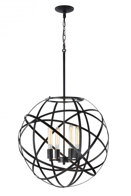 Atom Pendant, 4-Light, Black, 23"W (C57804BK 305UMCL)