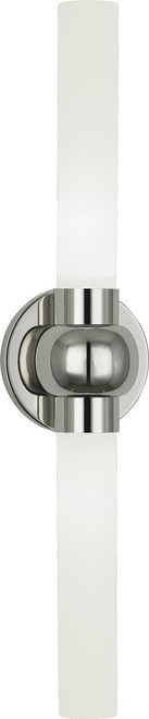 Robert Abbey Daphne Wall Sconce, 2-Light, LED, Chrome, Frosted White Glass, 23.75"H (C6900 2HMN3) 