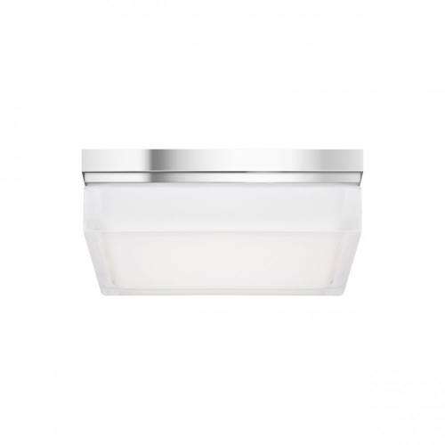 Visual Comfort & Co. Modern Collection Boxie Large Flush Mount, 1-Light, LED, Chrome, 9"W (700BXLC-LED3 703TCWJ) 