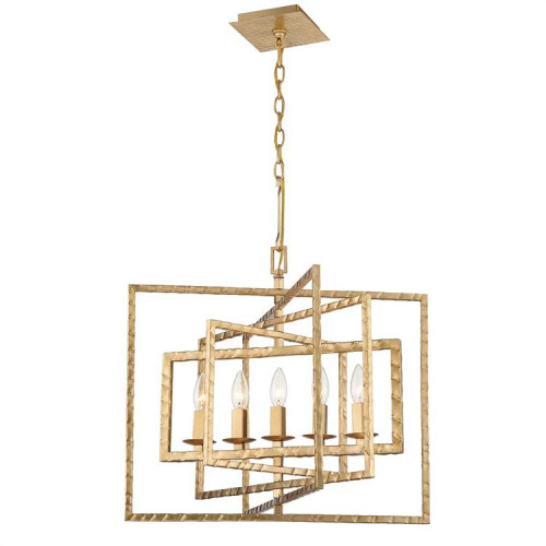 Capri Chandelier - Antique Gold 17"H