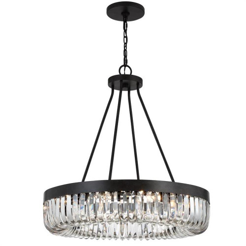 Alister Chandelier - Charcoal Bronze, Hand Cut Crystal 30"H