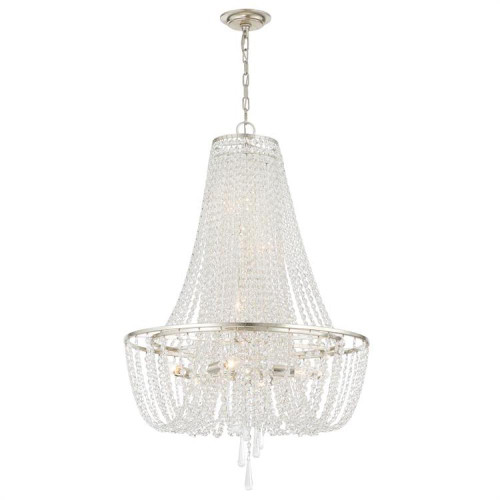 Arcadia Chandelier - Antique Silver, Hand Cut Crystal 36.5"H