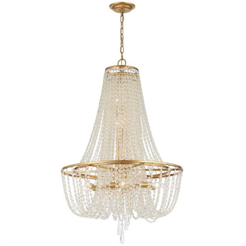 Arcadia Chandelier - Antique Gold, Hand Cut Crystal 36.5"H