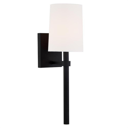 Crystorama Bromley 1 Light Wall Sconce - Black Forged 18.5"H 