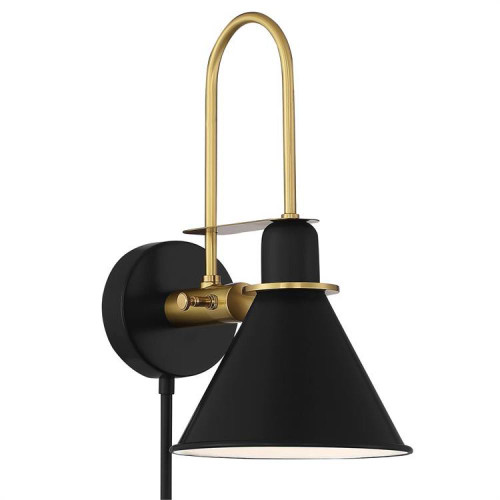 Crystorama Medford Wall Sconce - Matte Black 14"H 