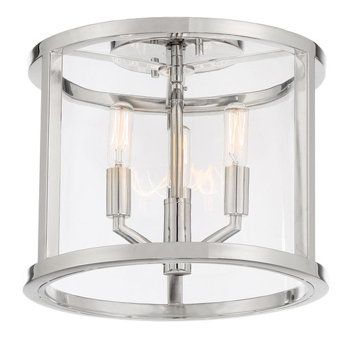 Crystorama Devon Semi Flush Mount - Polished Nickel 10"H 