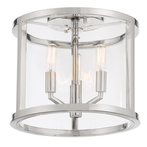 Devon Semi Flush Mount - Polished Nickel 10"H