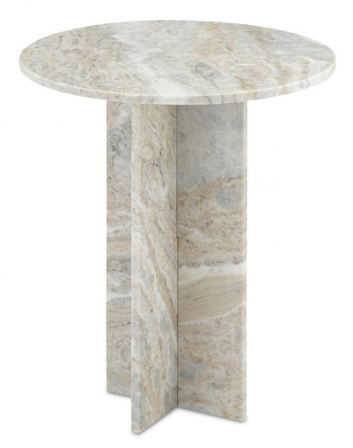 Currey and Company Harmon Toronto Marble Accent Table 