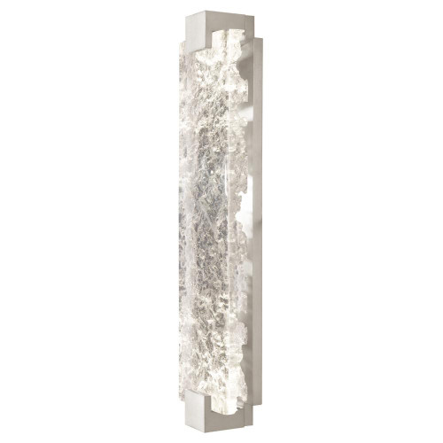 Fine Art Handcrafted Lighting Terra Wall Sconce, 2-Light, LED, Silver Leaf, Clear Glass, 27.75"H (896850-21ST NF4K) 