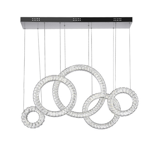 Celina Linear Chandelier, LED, Chrome, 43"W (1046P43-5-601-RC 3069HG8)
