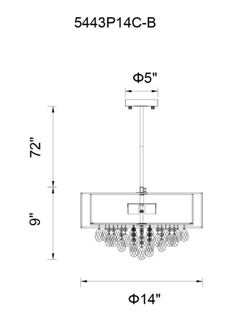 CWI Lighting Dash Drum Shade Chandelier, 3-Light, Chrome, 14"W (5443P14C (Off White) 305XGRG) 