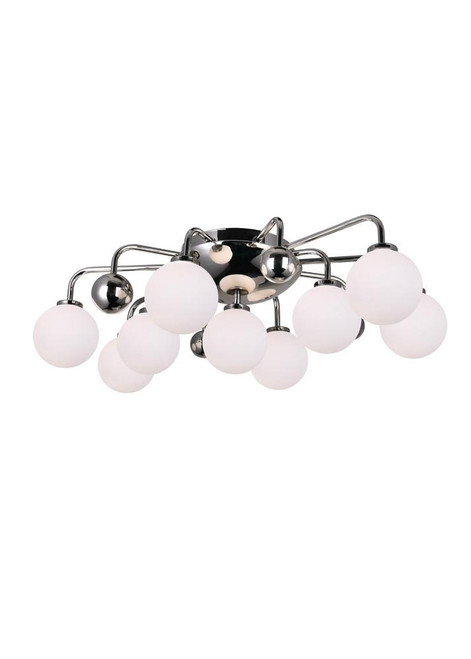 CWI Lighting Element Flush Mount, 9-Light, Polished Nickel, 24"W (1125C24-9-613 3069KFP) 
