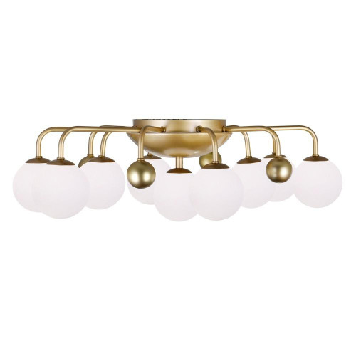 CWI Lighting Element Flush Mount, 9-Light, Sun Gold, 24"W (1125C24-9-268 3069KFN) 