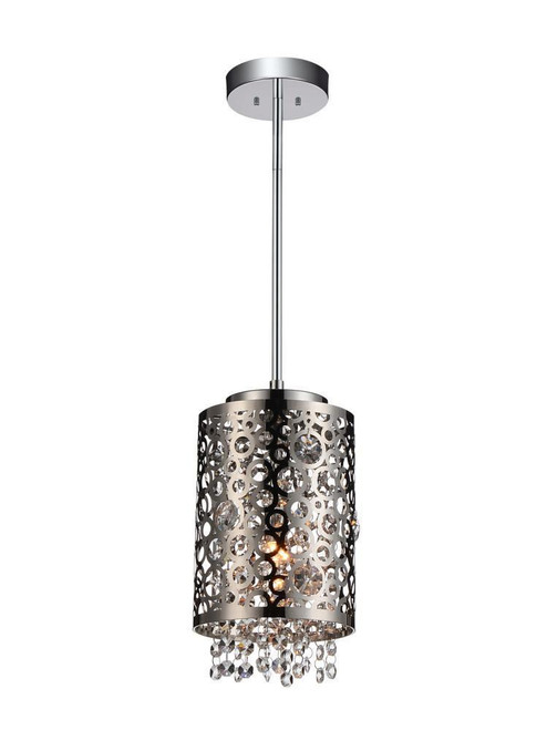 CWI Lighting Bubbles Drum Shade Mini Pendant, 1-Light, Chrome, 6"W (5536P6ST-R 3060CHX) 