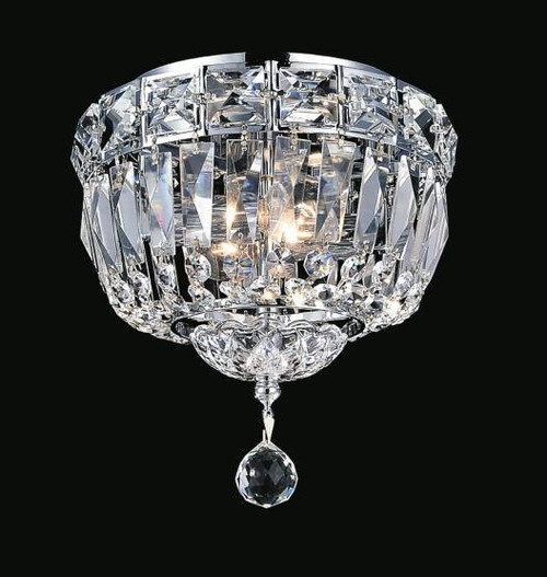 CWI Lighting Stefania Bowl Flush Mount, 2-Light, Chrome, 8"W (8003C8C 3060HF1) 
